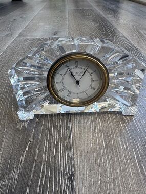Waterford Crystal Clear and Gold Crystal Mantel Clock